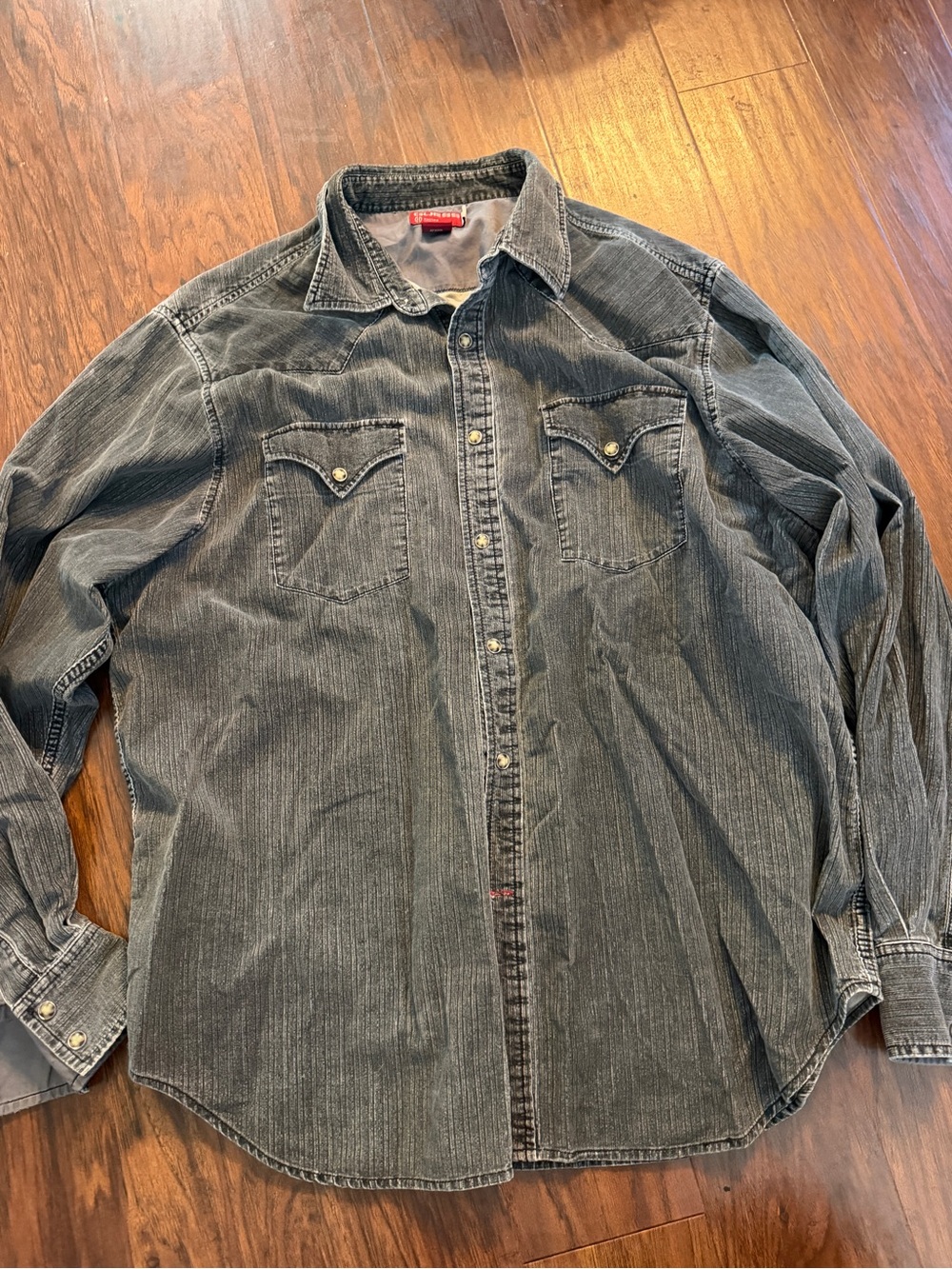 Guess Men's Faded Black Western Button-Down Shirt
